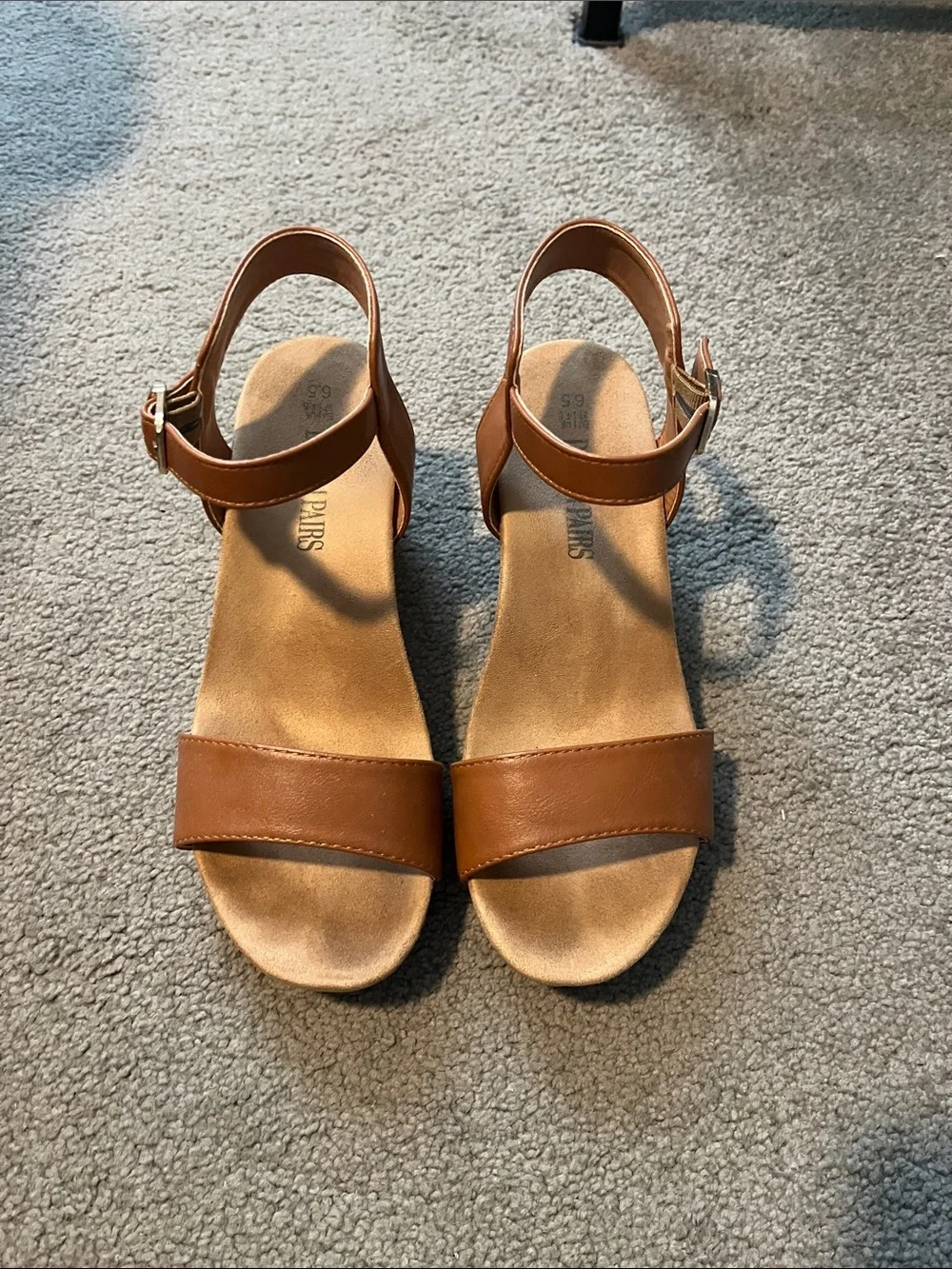 Women's Tan Ankle-Strap Sandals Size 6.5